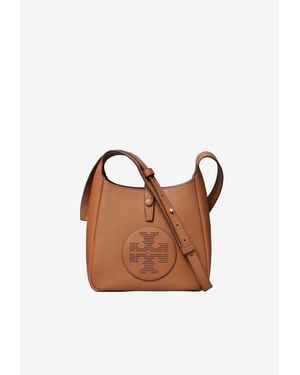 Tory Burch Miller Swing Perforated Logo Crossbody Bag - Brown