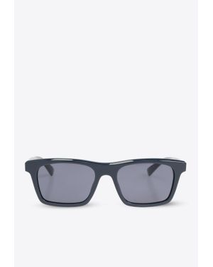 McQueen Rectangular-Frame Logo Sunglasses - Grey
