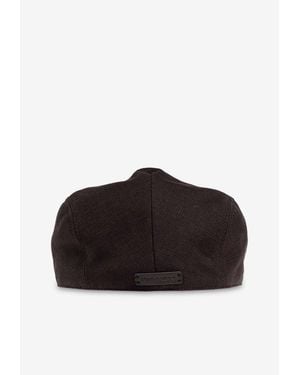 Dolce & Gabbana Linen Flat Beret - Black