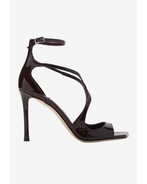 Jimmy Choo Azia 95 Patent-Leather Sandals - Purple