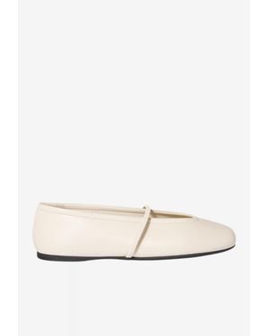 Miu Miu Calfskin Ballet Flats - White