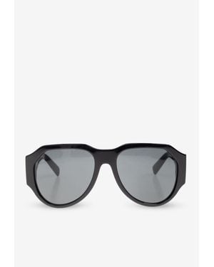 Dolce & Gabbana Logo Aviator Sunglasses - Black