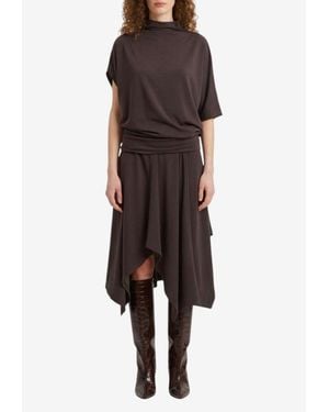 Lemaire Twisted Jersey Midi Dress - Black