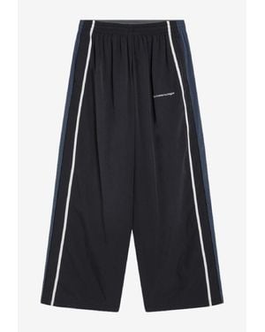 Balenciaga Colorblocked Wide-Leg Trousers - Black