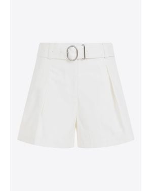 Jil Sander Flared Buckle Belt Shorts - White