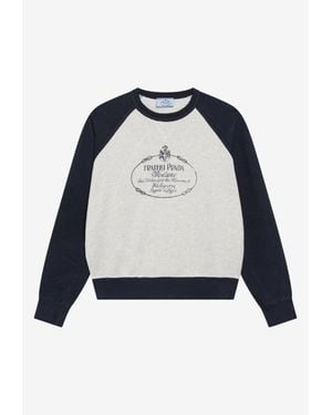 Prada Logo Print Sweatshirt - Blue