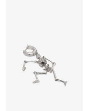 McQueen Dancing Skeleton Drop Earring - White
