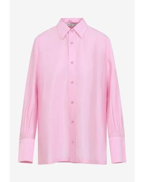 Carven Long-Sleeved Silk Shirt - Pink