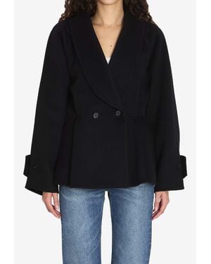 Chloé Double-Breasted Wool Coat - Black