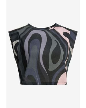 PUCCI Marmo Print Cropped Top - Black