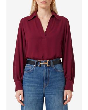 SUTTON NEW YORK Double Georgette Blouse - Red