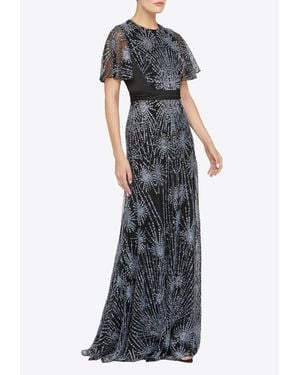 THEIA Lavina Beaded Gown - Black