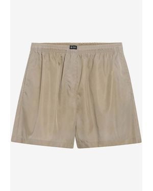 Prada Elasticated Mini Shorts - Natural