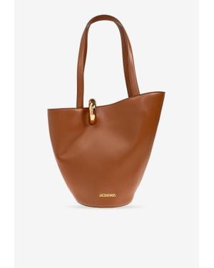 Jacquemus Medium Bambola Leather Bucket Bag - Brown