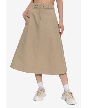 Moncler Belted Midi Skirt - Natural