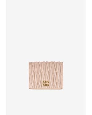 Miu Miu Matelassé Leather Wallet - White