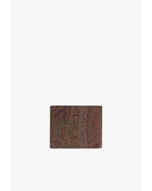 Etro Arnica Paisley Jacquard Bi-Fold Wallet - White