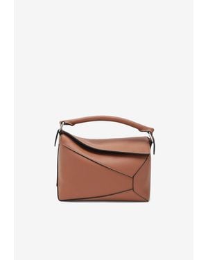Loewe Small Puzzle Edge Calfskin Bag - Brown