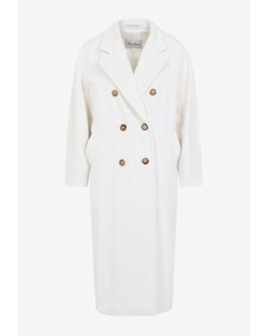 Max Mara Madame Double-Breasted Wool Coat - White