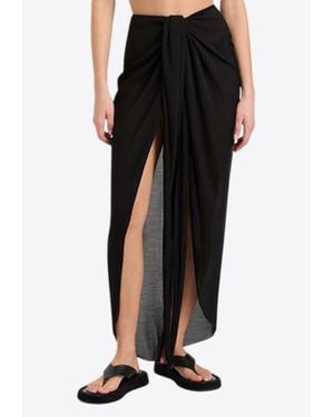 Bondi Born Cremona Tie Front Sarong Skirt - Black