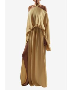 Taller Marmo Sundance Cold-Shoulder Maxi Dress - Natural