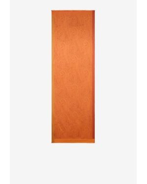 Etro Paisley Motif Silk-Blend Scarf - Orange
