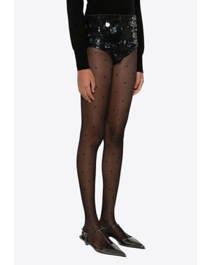 P.A.R.O.S.H. Glow Sequined Mini Shorts - Black