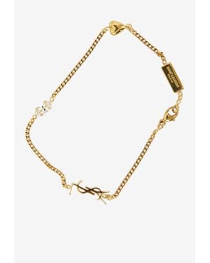 Saint Laurent Opyum Cassandre Bracelet With Charms - White
