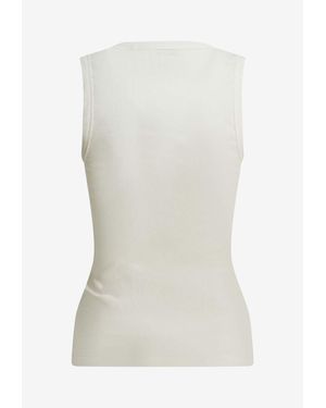 Burberry Knit-Rib Tank Top With Laces - White