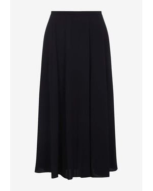 Alberta Ferretti Georgette Midi Skirt - Black