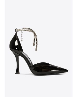 Jimmy Choo Stevie 100 Crystal-Embellished Pumps - White