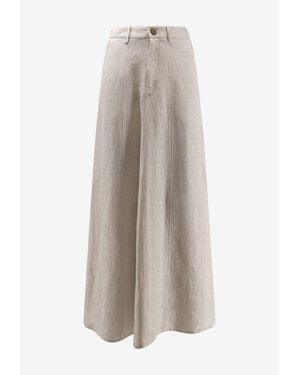 Alysi Belted Midi Skirt - Natural