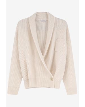 Brunello Cucinelli Cashmere Wrap Sweater - Natural