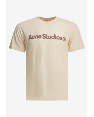 Acne Studios Printed Crewneck T-Shirt - Natural