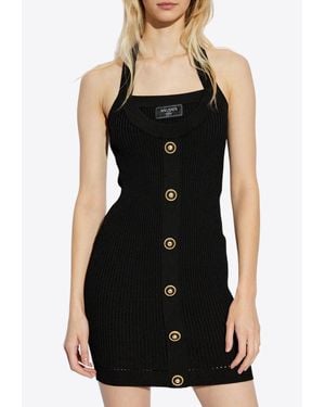 Balmain Ribbed Halterneck Mini Dress - Black