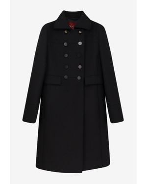 Gucci Double-Breasted Wool Coat - Black