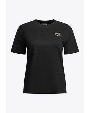 Burberry Checked Ekd T-Shirt - Black