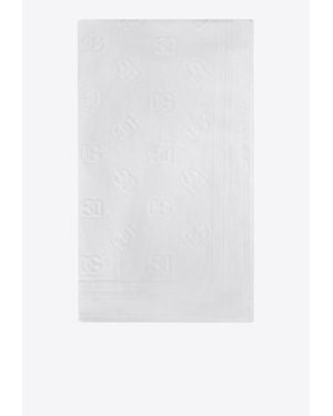 Dolce & Gabbana Dg Logo Jacquard Beach Towel - White