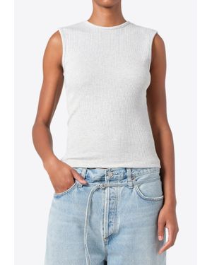 Agolde Binx Ribbed Tank Top - Blue