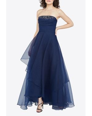 THEIA Aubrey Strapless Organza Gown - Blue