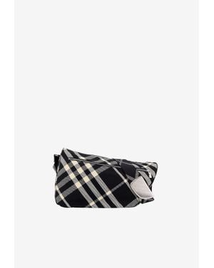 Burberry Shield Checked Messenger Bag - White