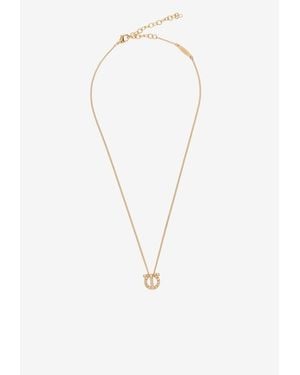 Ferragamo Crystal Gancini Necklace - White