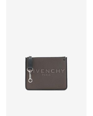 Givenchy Logo Canvas Zipped Pouch - White