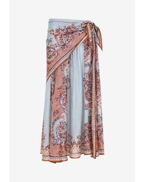 Zimmermann Aster Scarf Paisley Print Maxi Skirt - White