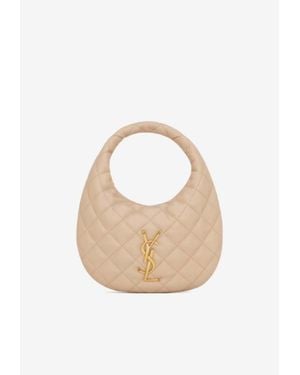 Saint Laurent Icarino Quilted Nappa Hobo Bag - White