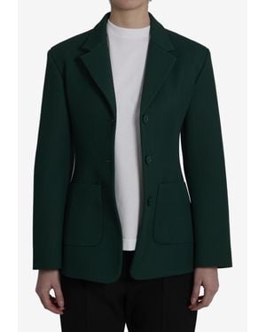 Loewe Single-Breasted Wool Blazer - Black