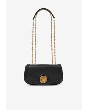Chloé Horse Medal Grained Leather Crossbody Bag - White