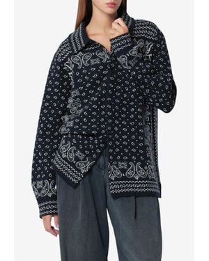 Guest In Residence Bandana Print Cashmere Cardigan - Blue