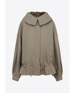 Dries Van Noten Villas Zip-Up Ruffled Jacket - Natural