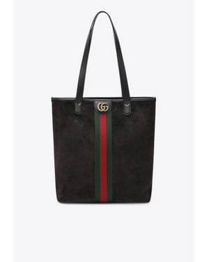 Gucci Medium Ophidia Suede Tote Bag - Black